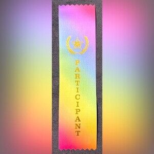 50) Pastel Rainbow Participant Award Ribbon Sports School Event Contestant Games